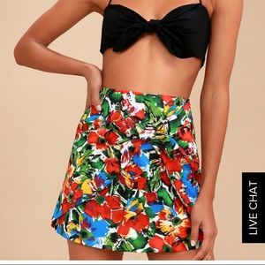Multi floral print skirt
